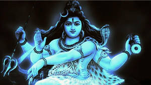 Blue Mahadev Rudra Avatar Desktop Wallpaper