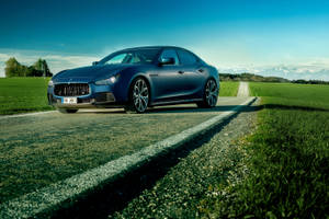 Blue Maserati Ghibli Car Wallpaper