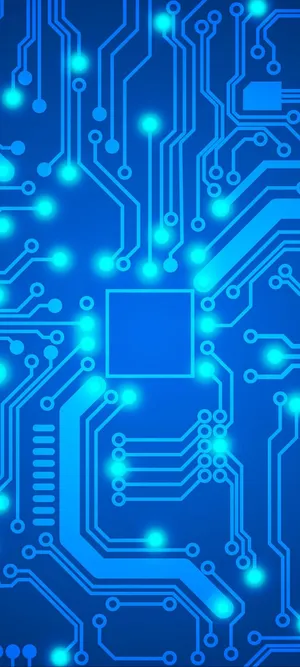 Blue Motherboard Neon Phone Wallpaper