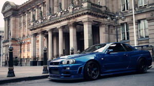 Blue Nissan Skyline Car Wallpaper