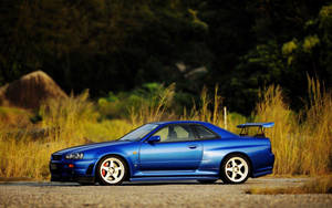 Blue Nissan Skyline Gtr R33 Wallpaper