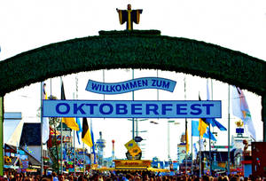 Blue Oktoberfest Signage Wallpaper