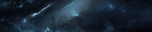 Blue Outer Space Three Screen Wallpaper