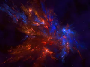 Blue-red Space Nebula Wallpaper