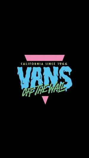 Blue Retro Vans Logo Wallpaper