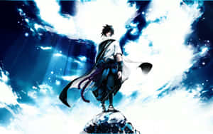 Blue Sasuke Mountain Clouds Wallpaper