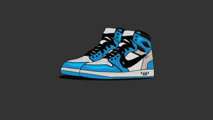 Blue Shoes With Black Nike Icon Wallpaper