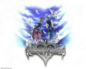 Blue Skyline With Kingdom Heart Logo Wallpaper