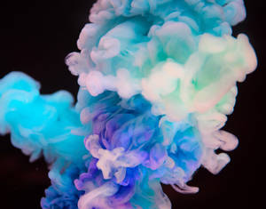 Blue Smoke With Rainbow Wallpaper