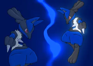 Blue Wavy Line Pokemon Lucario Wallpaper