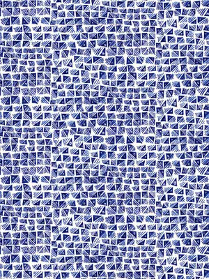 Blue White African Print Fabric Pattern Wallpaper