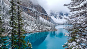 Blue Winter River Wallpaper