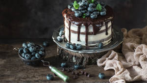 Blueberry Chocolate Rustic Cake Wallpaper