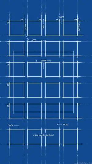 Blueprints For A House With A Square Floor Plan Wallpaper