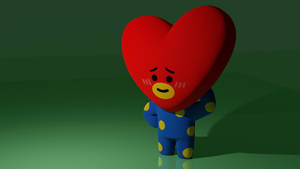 Blushing 3d Bt21 Tata Wallpaper