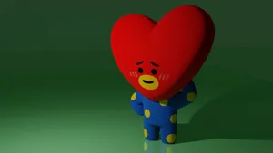 Blushing 3d Bt21 Tata Wallpaper