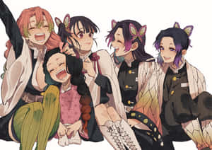 Blushing Characters Of Demon Slayer Kimetsu No Yaiba Wallpaper