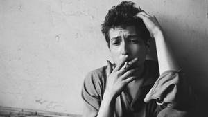 Bob Dylan Smoking Greyscale Portrait John Cohen Wallpaper