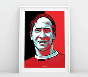 Bobby Charlton Football Illustration Art Wallpaper