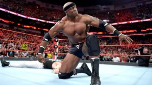 Bobby Lashley Dominating In Wwe Raw Wallpaper