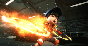 Boboiboy Fire Weapon Wallpaper