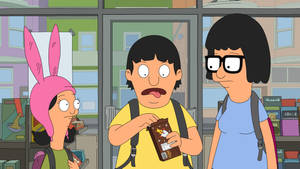 Bobs Burgers Belcher Siblings Sharing Chocolate Wallpaper