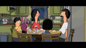 Bobs Burgers Belchers Having Dinner Wallpaper