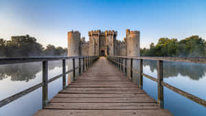 Bodiam Castle Dawn Reflection Wallpaper