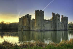 Bodiam Castle Sunset Reflection Wallpaper