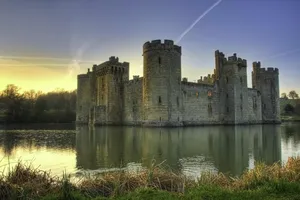 Bodiam Castle Sunset Reflection Wallpaper