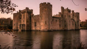 Bodiam Castle Twilight Reflection Wallpaper