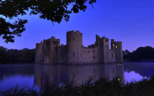 Bodiam Castle Twilight Reflection Wallpaper