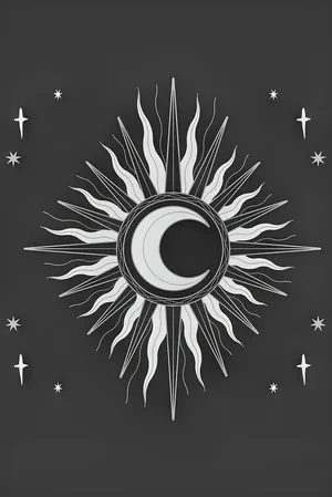 Bohemian Sun Moon Art Wallpaper