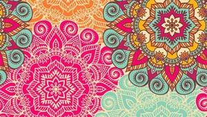 Boho Floral Mandala Pattern Wallpaper