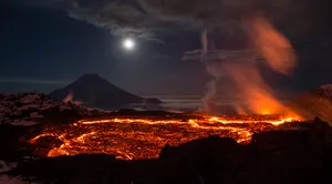 Boiling Lava Dome Volcano Wallpaper