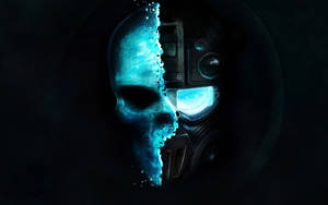 Bold And Daring Blue Skull Wallpaper Wallpaper