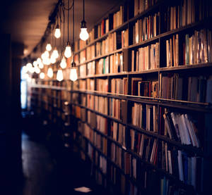 Books On Shelves Wallpaper