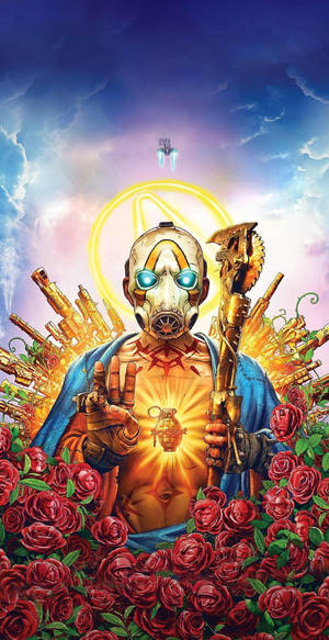 Borderlands Iphone Robot Red Roses Wallpaper