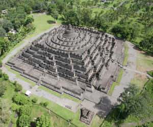 Borobudur Temple Aerial View Wallpaper