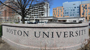 Boston University's Iconic Marble Signage Wallpaper