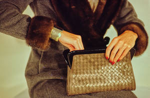 Bottega Veneta Purse With Clasp Closure Wallpaper