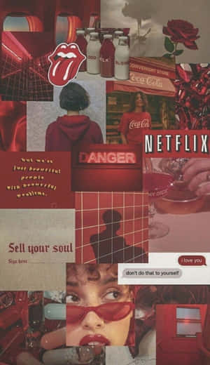 Boujee Red Collage Wallpaper