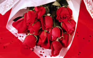 Bouquetof Red Roseson Red Background.jpg Wallpaper