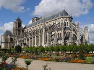 Bourges Cathedral Church Wallpaper