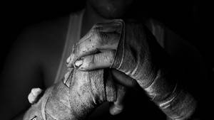 Boxing Hand Wrap B&w Wallpaper