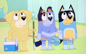 Brad, Uncle Stripe, And Bandit Bluey Wallpaper