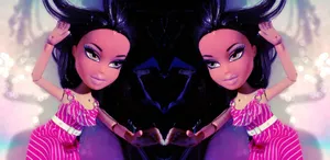 Bratz Aesthetic Doll In Pink Dress Wallpaper