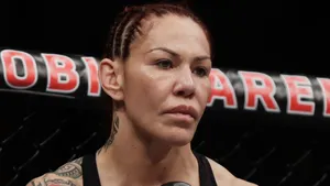Brazilian American Mma Fighter Cris Cyborg Close Up Shot Wallpaper
