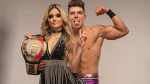 Brazilian Wrestler Tay Melo And Her Husband Sammy Guevara Wallpaper