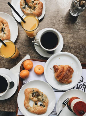 Breakfast Flat Lay Photo Wallpaper